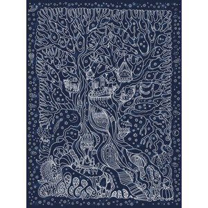 Ilustrace Fantasy winter landscape. Fairy tale tree, L_Kramer, 30 × 40 cm