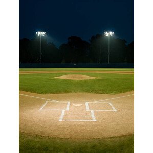 Fotografie Baseball field at night, Whit Preston, 30 × 40 cm