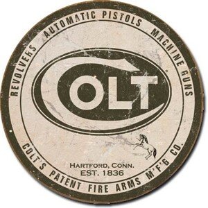 Plechová cedule COLT - round logo, 30 × 30 cm