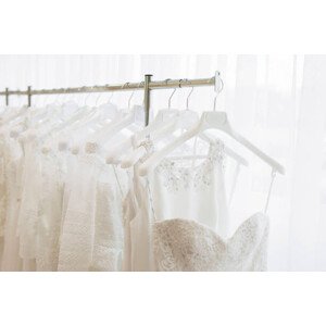Fotografie Wedding dresses in shop, grinvalds, 40 × 26.7 cm