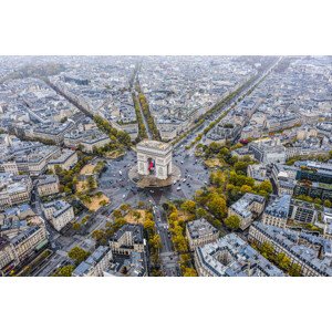 Fotografie Arc de Triomphe from the sky, Paris, GlobalP, 40 × 26.7 cm