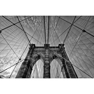 Fotografie Brooklyn Bridge perspective - Black and White, Alex Baxter, 40 × 26.7 cm