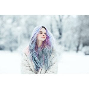 Fotografie Beautiful young woman with colorful dyed hair, Jasmina007, 40 × 26.7 cm