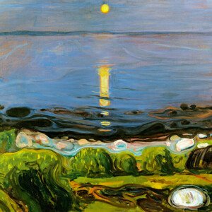 Obrazová reprodukce Summer Night by the Beach, Edvard Munch, 40 × 40 cm