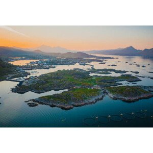 Fotografie Aerial View of the Lofoten Islands, Jacob Kupferman, 40 × 26.7 cm