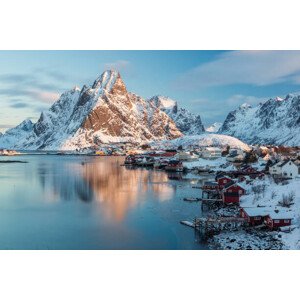 Fotografie View to the city Reine with, Andreas Kunz, 40 × 26.7 cm