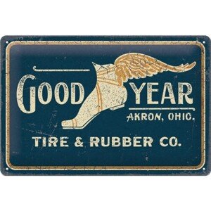 Plechová cedule Tire & Rubber Co. - Goodyear 1901, 20 × 30 cm