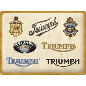 Plechová cedule Triumph - Logo Evolution, 40 × 30 cm