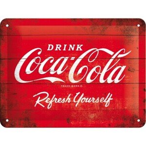 Plechová cedule Coca-Cola - Red Logo, 20 × 15 cm