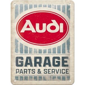 Plechová cedule Audi - Garage Parts & Service, 15 x 20 cm