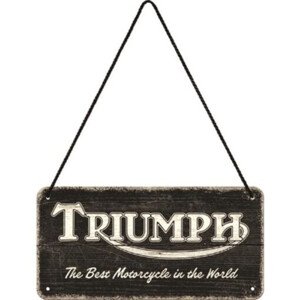 Plechová cedule Triumph - The BEst Motorcycle in the World, 20 × 10 cm
