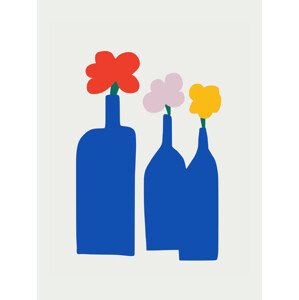 Ilustrace Blue Bottle Vase, Little Dean, 30 × 40 cm