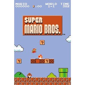 Plakát, Obraz - Super Mario Bros. - World 1-1, 61 × 91.5 cm