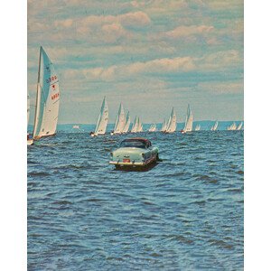 Ilustrace Ride on the sea, spacerocket art, 30 × 40 cm