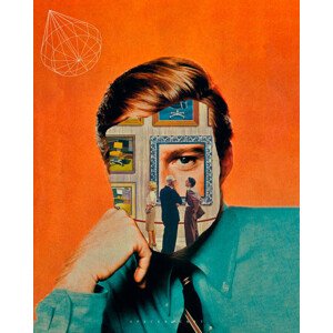 Ilustrace Robert Redford collage, spacerocket art, 30 × 40 cm