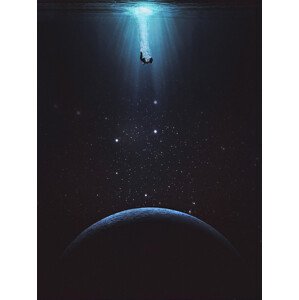 Ilustrace Falling, spacerocket art, 30 × 40 cm