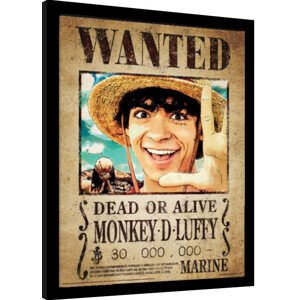 Obraz na zeď - One Piece Live Action - Luffy Wanted Poster, 34.3 × 44.5 cm