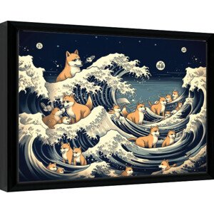 Obraz na zeď - Wave Collection - Shiba Waves, 44.5 × 34.3 cm