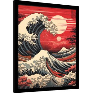 Obraz na zeď - Wave Collection - Red Hue SUnset, 34.3 × 44.5 cm