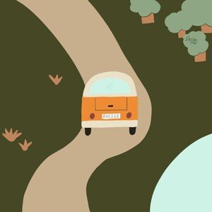 Ilustrace Road Trip, Alix Campbell, 40 × 40 cm