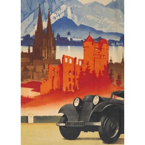 Ilustrace Motoring in Germany, Andreas Magnusson, 30 × 40 cm
