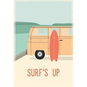 Ilustrace Surf´s up - retro vintage surf., LucidSurf, 26.7 × 40 cm