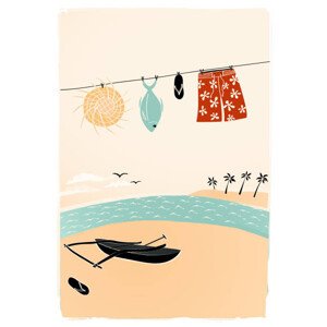 Ilustrace Tahiti French Polynesia beach, LucidSurf, 26.7 × 40 cm