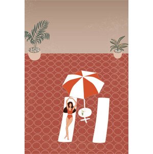 Ilustrace A beautiful woman in red bikini, LucidSurf, 26.7 × 40 cm