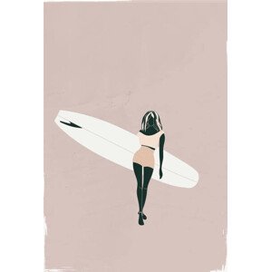 Ilustrace Pastel colour fashion surf illustration, LucidSurf, 26.7 × 40 cm