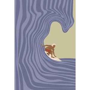 Ilustrace Surfer in the tube wave (barrel ), LucidSurf, 26.7 × 40 cm