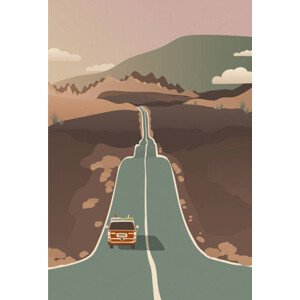 Ilustrace Retro Road Surf Trip Concept, Vector, LucidSurf, 26.7 × 40 cm