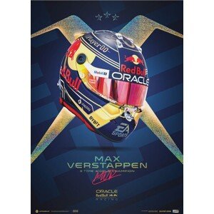 Umělecký tisk Oracle Red Bull Racing - Max Verstappen - Helmet - Champion - 2023, Automobilist, 50 × 70 cm