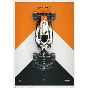 Umělecký tisk McLaren Formula 1 Team - Lando Norris - The Triple Crown Livery - 60th Anniversary - 2023, Automobilist, 50 × 70 cm