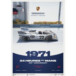 Umělecký tisk Porsche 917 KH - 24h Le Mans - 100th Anniversary - 1971, Automobilist, 50 × 70 cm