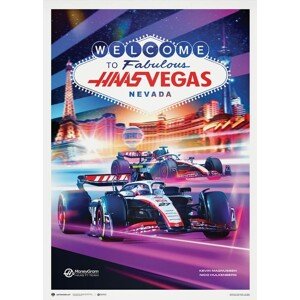 Umělecký tisk MoneyGram Haas F1 Team - Las Vegas - 2023, Automobilist, 50 × 70 cm