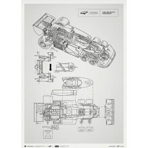 Umělecký tisk Giorgio Piola Technical Drawing - Tyrrell P34B - 1977 l Unlimited Poster, Automobilist, 50 × 70 cm