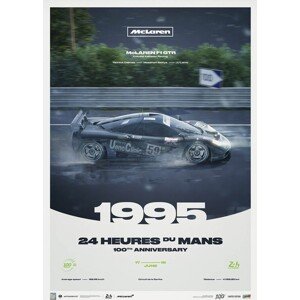 Umělecký tisk McLaren F1 GTR - 24h Le Mans - 100th Anniversary - 1995, Automobilist, 50 × 70 cm