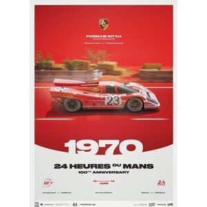 Umělecký tisk Porsche 917 KH - 24h Le Mans - 100th Anniversary - 1970, Automobilist, 50 × 70 cm
