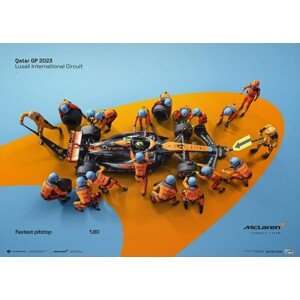 Umělecký tisk McLaren Formula 1 Team - 1.80 - World Record Fastest Pit Stop - 2023, Automobilist, 70 × 50 cm