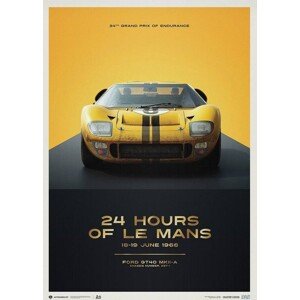 Umělecký tisk Ford GT40 - XGT-1 - 24H Le Mans - 1966, 50 × 70 cm