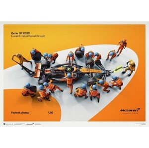 Umělecký tisk McLaren Formula 1 Team - 1.80 - World Record Fastest Pit Stop - 2023, Automobilist, 70 × 50 cm