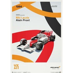 Umělecký tisk McLaren Racing - MP4/2 - 60th Anniversary - 1984, Automobilist, 50 × 70 cm