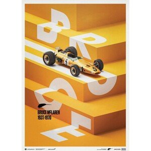 Umělecký tisk McLaren Papaya - Bruce McLaren special - Spa-Francorchamps Circuit - 1968, Automobilist, 50 × 70 cm