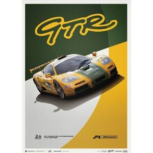 Umělecký tisk McLaren F1 GTR - Mach One Racing - 1995, 50 × 70 cm