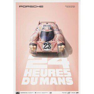 Umělecký tisk Porsche 917/20 - Pink Pig - 24h Le Mans - 1971 | Limited Poster Re-edition, Automobilist, 50 × 70 cm