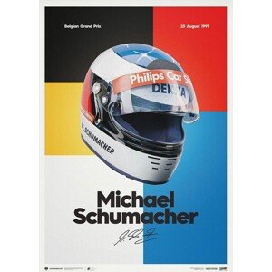 Umělecký tisk Michael Schumacher - Helmet - 1991, 50 × 70 cm