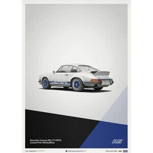 Umělecký tisk Porsche 911 RS - White - Limited Poster, Automobilist, 50 × 70 cm