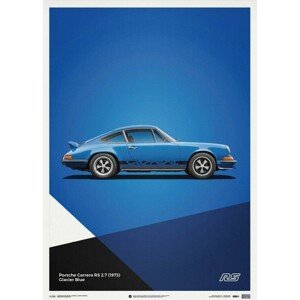 Umělecký tisk Porsche 911 RS - Blue - Limited Poster, Automobilist, 50 × 70 cm