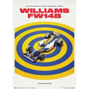 Umělecký tisk Williams Racing - FW14B - F1® World Drivers' Champion - 1992, Automobilist, 50 × 70 cm