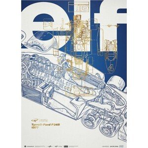 Umělecký tisk Giorgio Piola - Tyrrell P34B - 1977, Automobilist, 50 × 70 cm